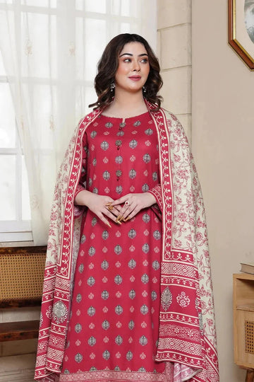 3PC Printed stitched Kotail Linen Suit KKT-3688 Embroidered KHAS STORES